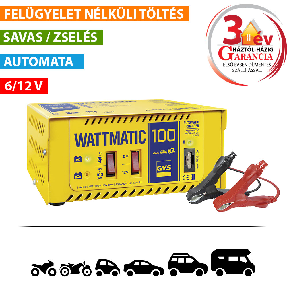 GYS WATTMATIC 100 automata akkumulátor töltő termék fő termékképe